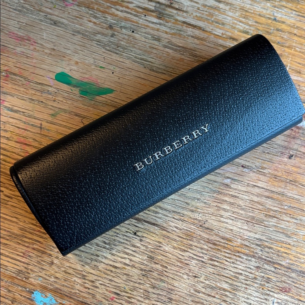 Burberry Black Pebble-Grain Leather Glasses Case